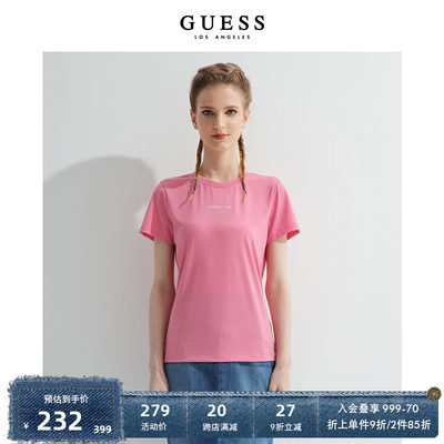 GUESS女士纯色休闲短袖