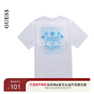 GUESS中性创意LOGO字母印花圆领短袖 MP2K9425K T恤