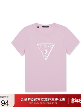 GUESS25年新款夏季女士经典logo百搭款通勤休闲短袖T恤-OP2K9404