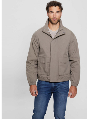 GUESS男士美式复古工装风立领夹克外套-M4BL11RDF40