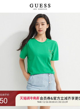 GUESS情侣款小众设计纯棉遮肉短袖T恤上衣-M2GI78R6O00