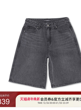 GUESS女士百搭休闲日常宽松水洗牛仔短裤-OP2D5990