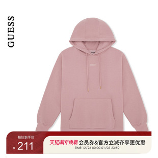 GUESS女士纯色大口袋抽绳连帽长袖 V4BQ22KCHX0 卫衣