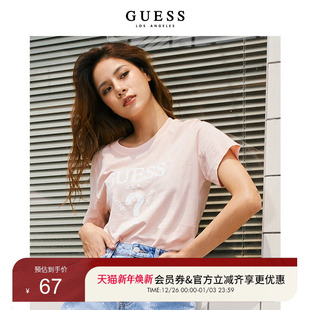 上衣 宽松半袖 YK2K9421K 气质洋气短袖 GUESS情侣T恤时尚