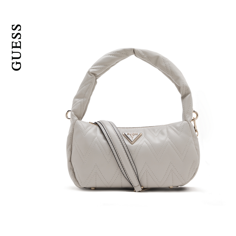 GUESS纯色通勤倒三角logo单肩包