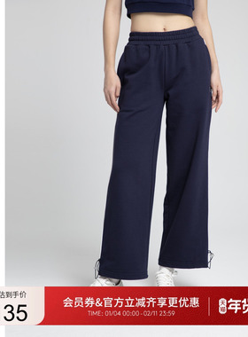 GUESS女士撞色织带休闲松紧运动卫裤-W4PD1TK2Q40