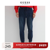 男士 腰潮舒适休闲束脚牛仔裤 美式 GUESS 磨白修身 收紧裤 长裤