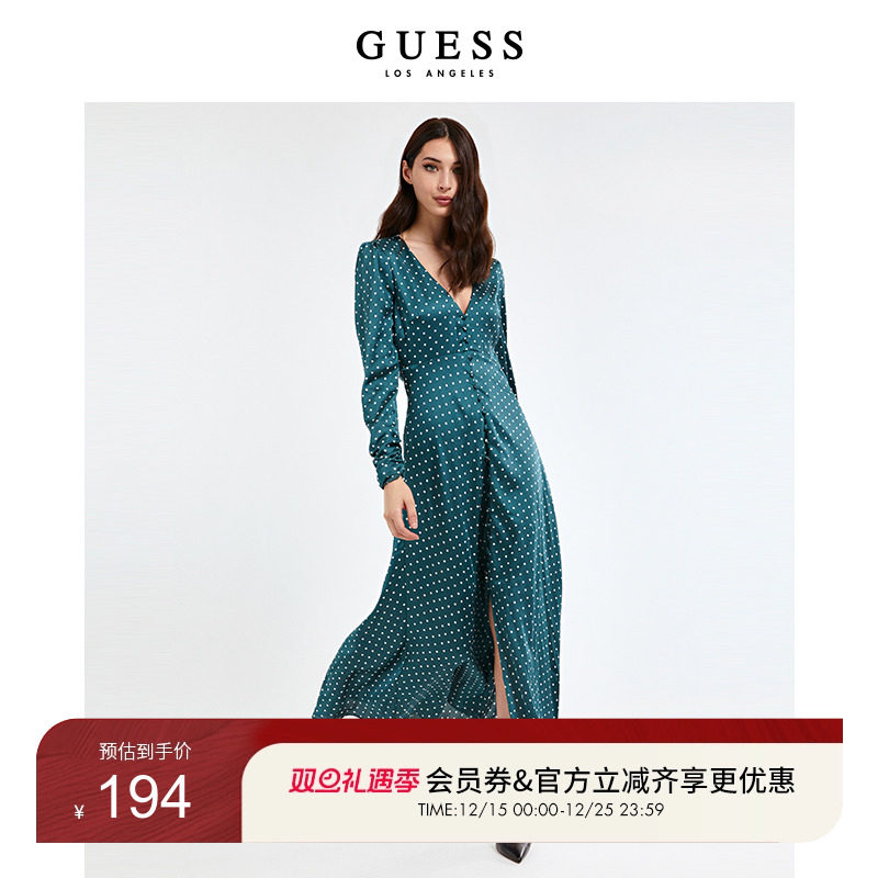 百搭显瘦V领印花连衣裙