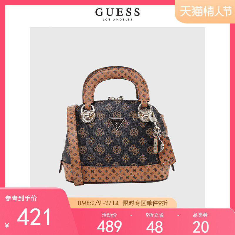GUESS2021女时尚印花倒三角LOGO贝壳单肩包手提包-PG767911