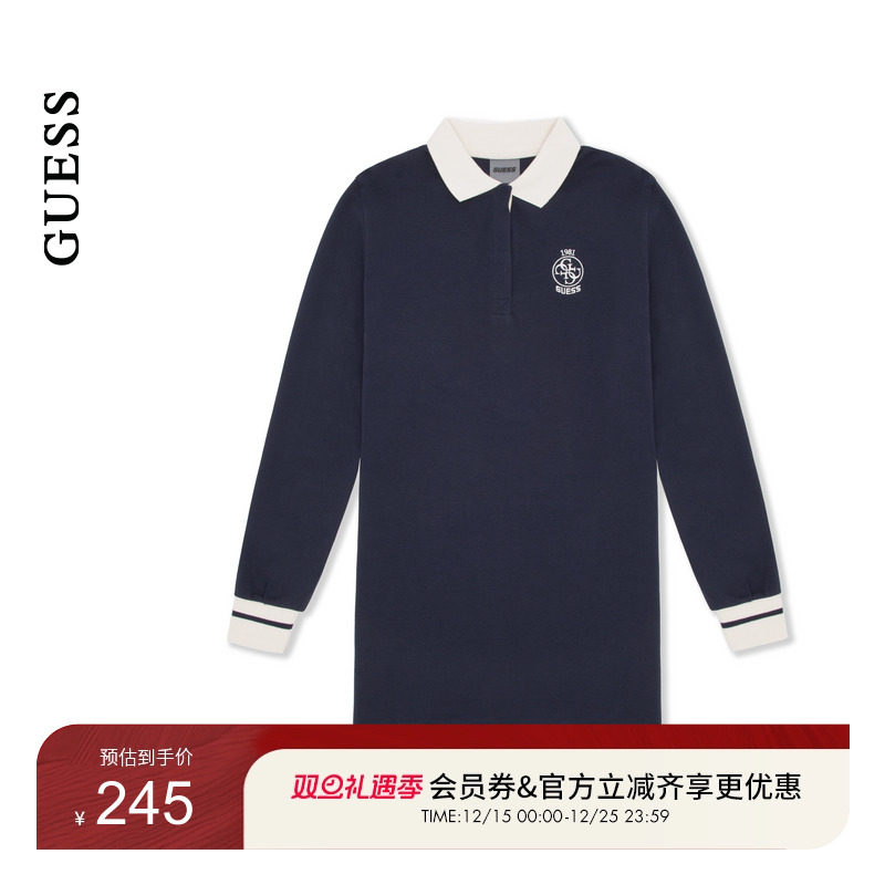 GUESS学院风舒适休闲纯棉连衣裙
