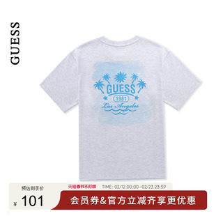 GUESS中性创意LOGO字母印花圆领短袖T恤-MP2K9425K