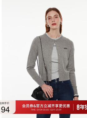 GUESS女士修身百搭针织羊毛羊绒外套-W4PR1RZ0W90