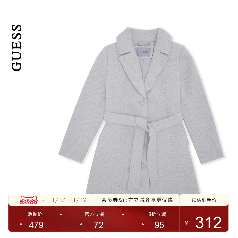 GUESS气质羊毛毛呢外套