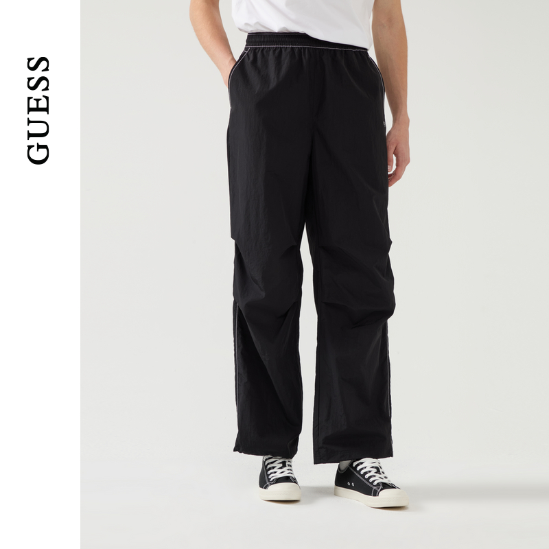 GUESS男女同款简约设计款直筒宽松工装裤-MP2W9181