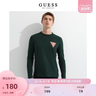 休闲百搭倒三角LOGO舒适简约长袖 T恤 男士 GUESS M2BI42J1314