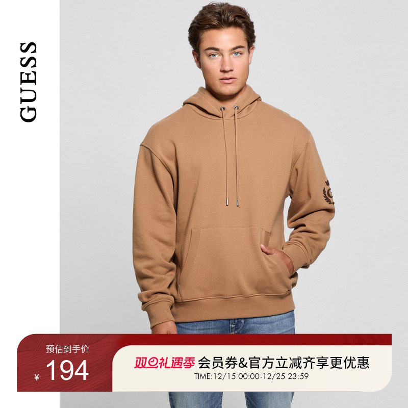 GUESS休闲连帽长袖卫衣