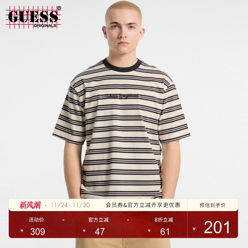 GUESSOriginals条纹短袖T恤