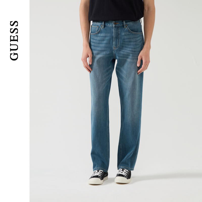 GUESS百搭水洗锥形牛仔裤