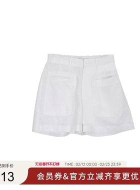 GUESS25年新款早秋女士高腰大口袋休闲日常阔腿短裤-W5YD1QWG8N0