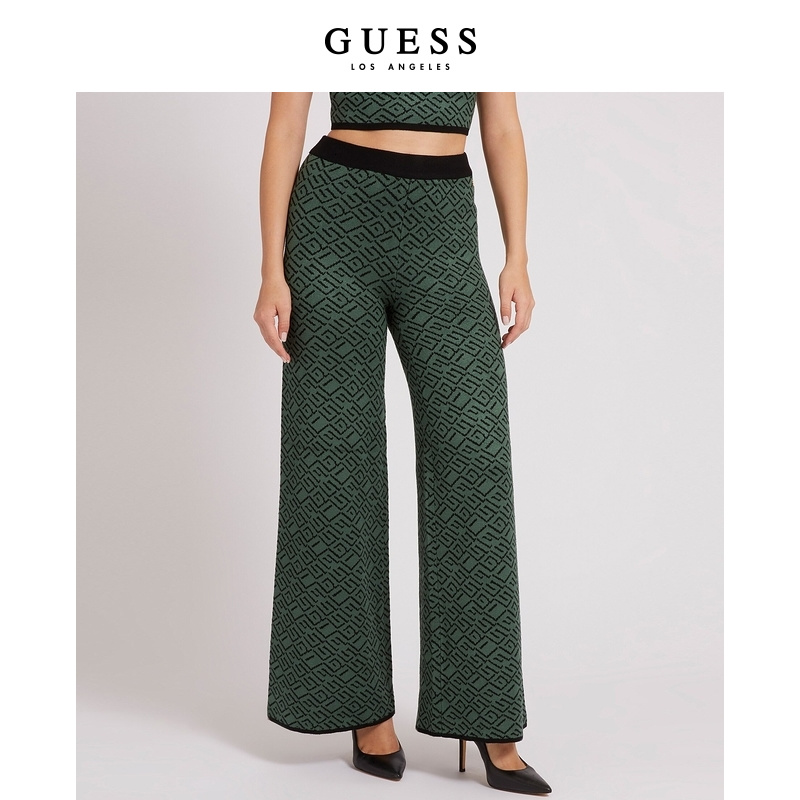 GUESS高腰宽松阔腿休闲裤
