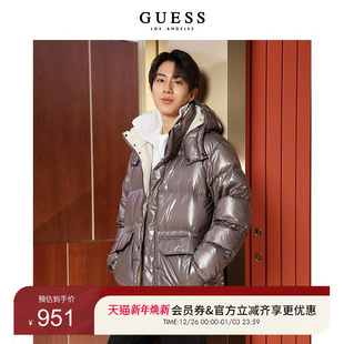 休闲无衔缝大口袋面包服羽绒服 时尚 X2BL29W55R0 男士 GUESS新款