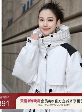 GUESS女士防工装时尚多口袋派克登山中长款羽绒服-Q3PL17W55RA