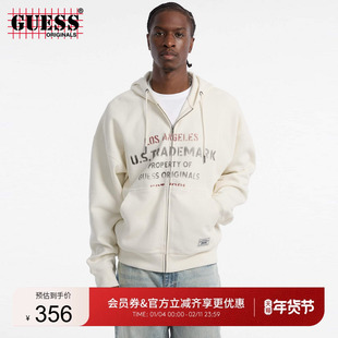 GUESSOriginals 25年新款早秋男士拉链松弛连帽卫衣-M5YQ26KCU12