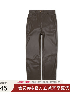 GUESS24年女士纯色气质直筒休闲长裤-W4YB18WF8Q0