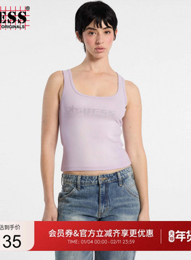 GUESSOriginals女士印花休闲背心上衣-W5GP50KCTT1