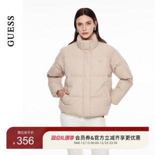 GUESS男女同款 轻薄保暖面包服羽绒服W2PL1L8105Z 立领短款