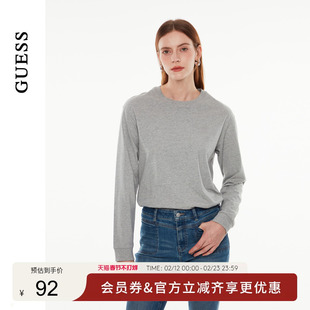 GUESS男女同款经典通勤百搭长袖圆领T恤-MO3K9452