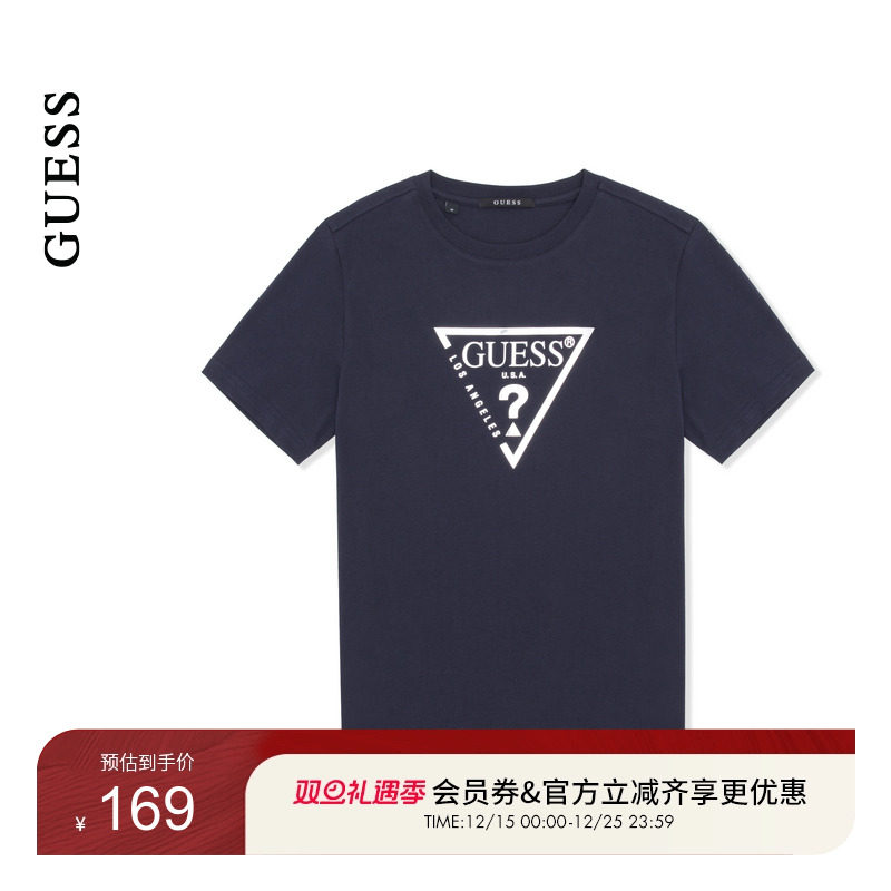 GUESS中性经典logo百搭款通勤休闲短袖T恤-NP2K9404