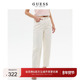 GUESS女士高腰纯棉水洗牛仔裤 直筒萝卜裤 Q3PA62D51V0