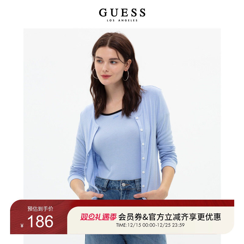 GUESS针织衫法式上衣开衫毛衣