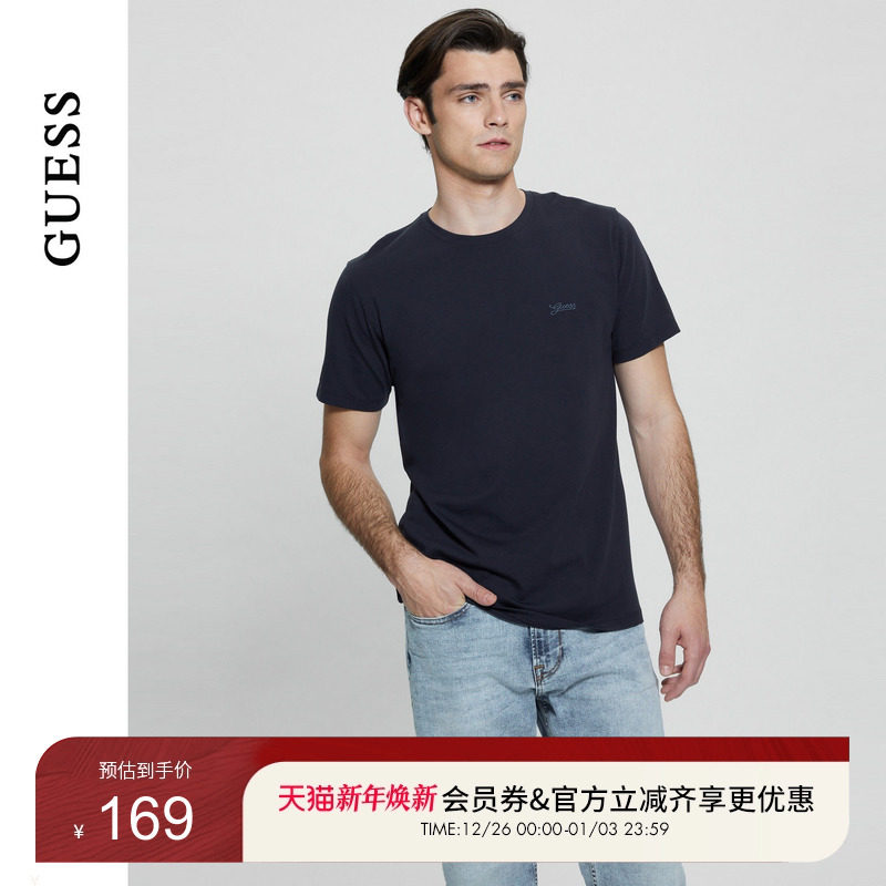 GUESS男士经典基础百搭简约休闲日常T恤-M4GI70KC9X0
