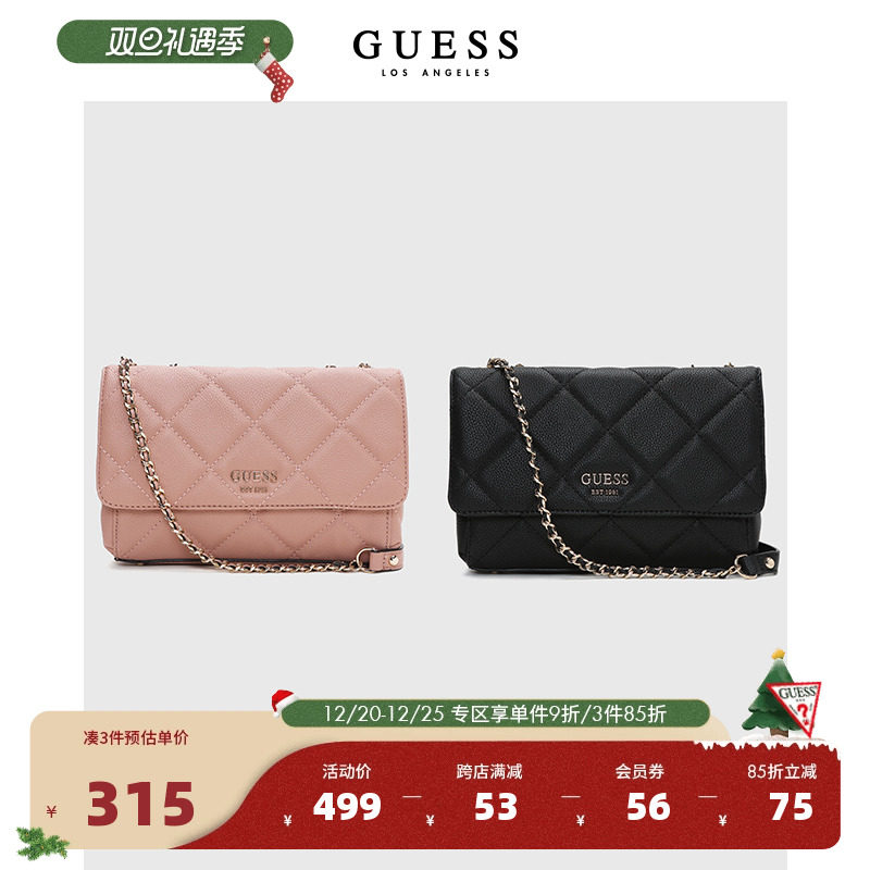 GUESS新款秋季女士时尚百搭链条字母印花手提包单肩包斜挎包包