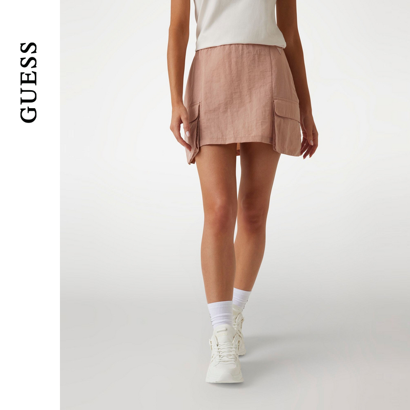 GUESS纯色口袋工装半身短裙