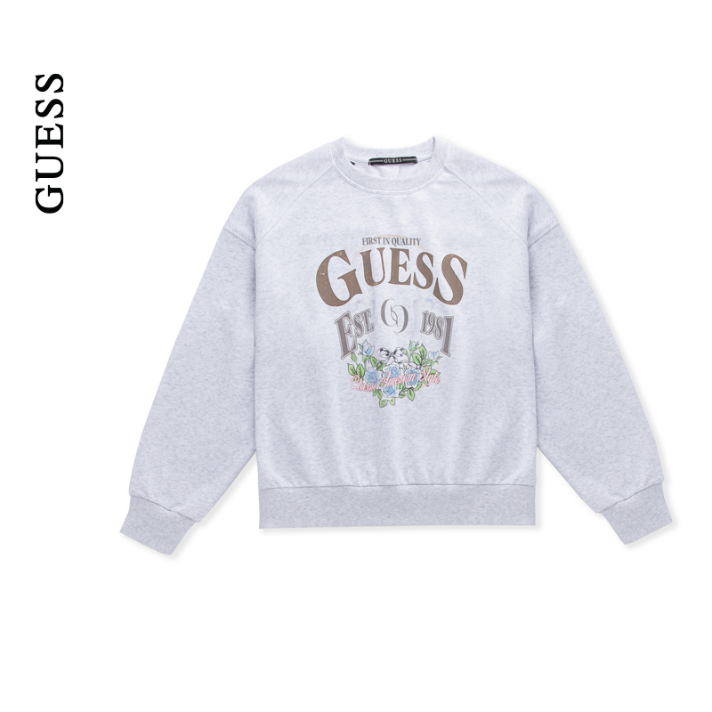 GUESS潮酷印花长袖圆领卫衣