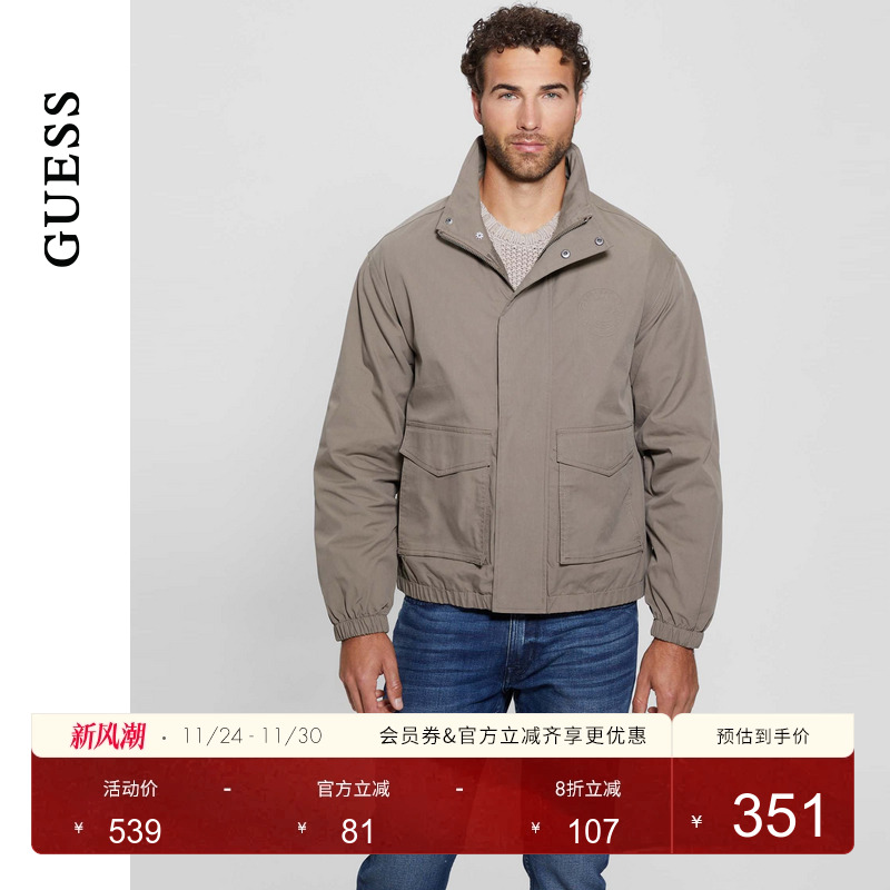 GUESS复古工装风立领夹克外套