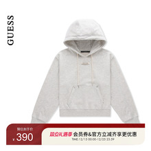 GUESS女士简约百搭纯色大口袋罗纹连帽卫衣-MP1K7443