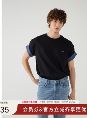 GUESS男女同款日常打底圆领短袖T恤-M5PP56K2Q40