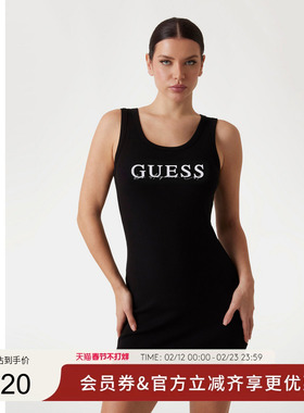 GUESS女士简约字母印花针织包臀连衣裙-V5GK06K8RT2