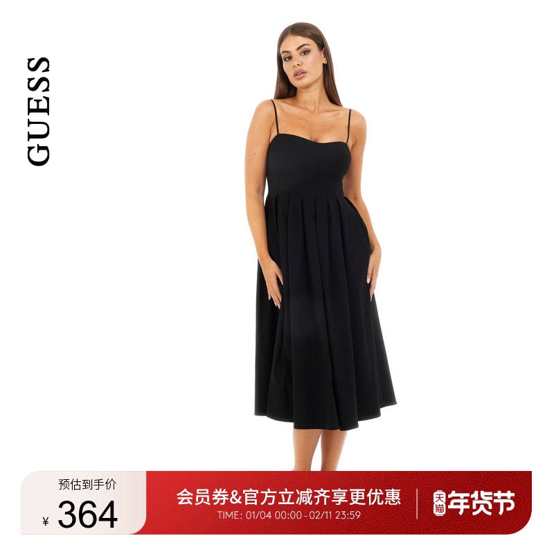 GUESS女士日常简约褶皱吊带针织连衣裙-W5GK61WGMR2,女装/女士精品,连衣裙,淘宝优惠券,粉丝福利购,淘宝优惠卷