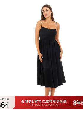 GUESS女士日常简约褶皱吊带针织连衣裙-W5GK61WGMR2