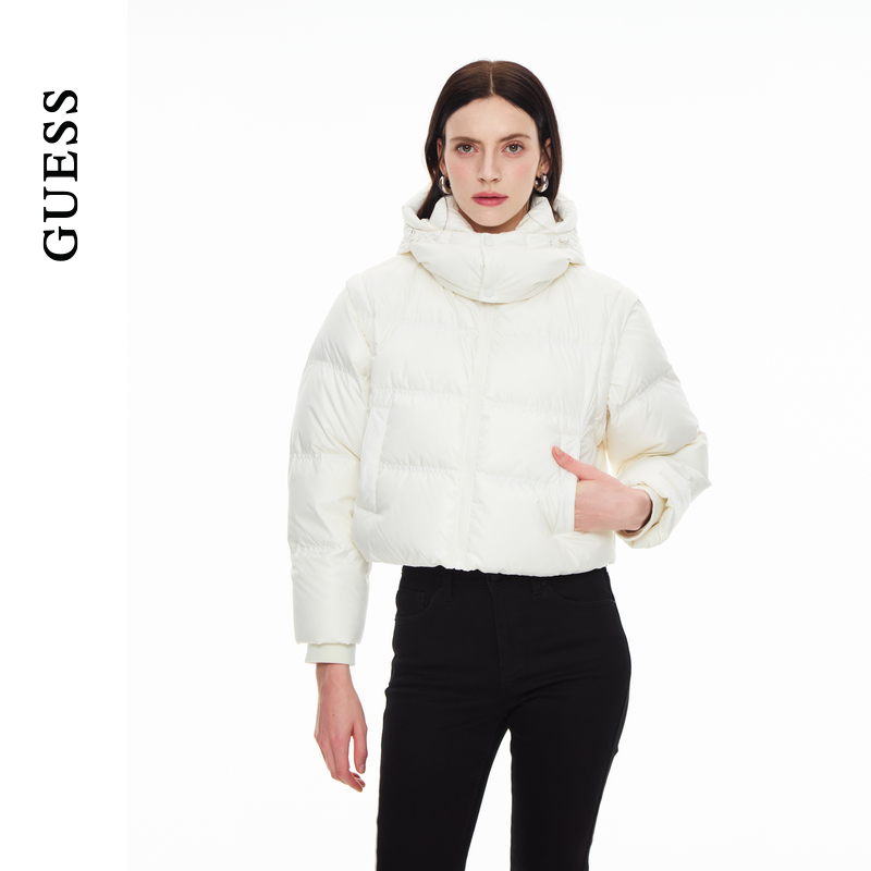 GUESS可拆卸袖两穿绗缝羽绒服