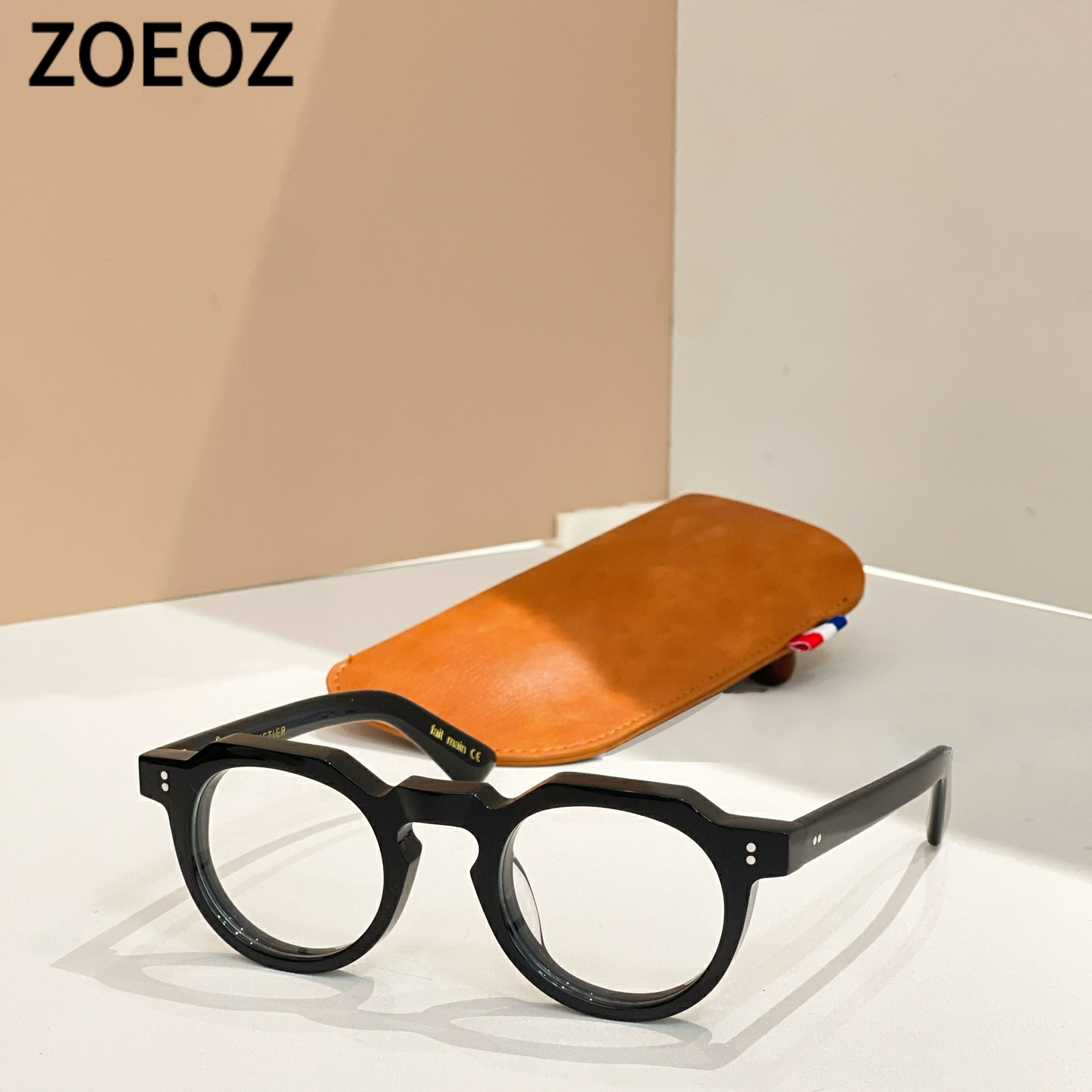 LESC复古圆形款镜框CROWN PANTO男女材近视镜架弹黄腿不夹脸