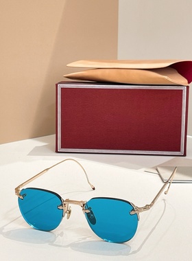 jmm FAIRBANK无框圆形透明镜片男女墨镜防晒太阳眼镜男女潮款