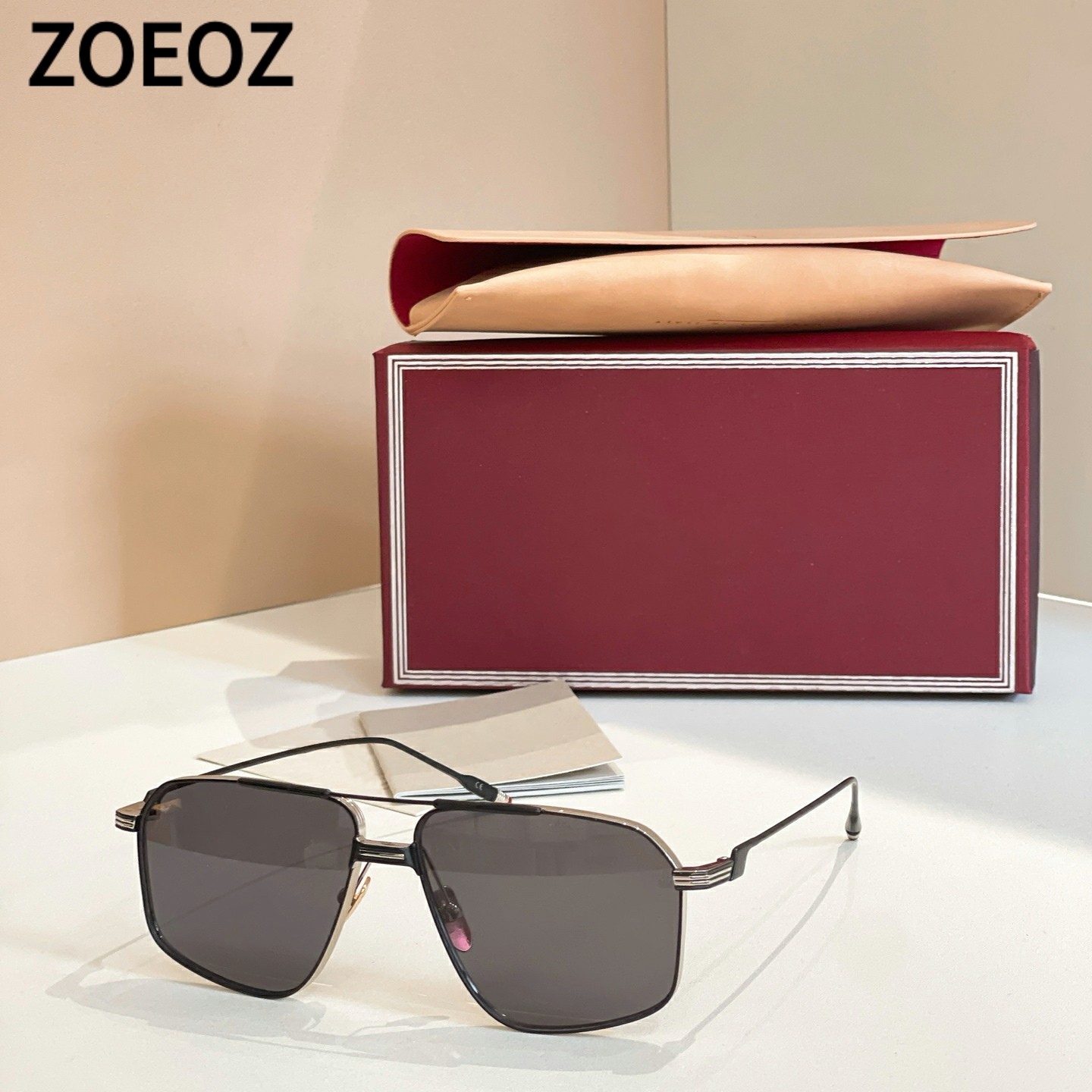 jmm JMMJQ16G复古质感金属不规则飞行员式太阳眼镜男女款个性墨镜