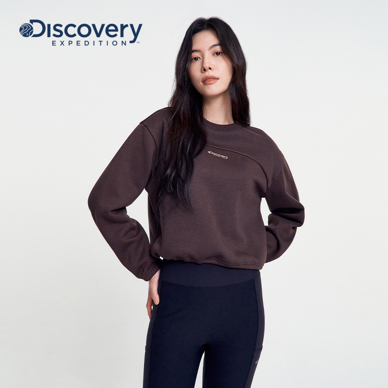 Discovery探索秋冬户外运动卫衣简休闲套头衫短款长袖内搭外套