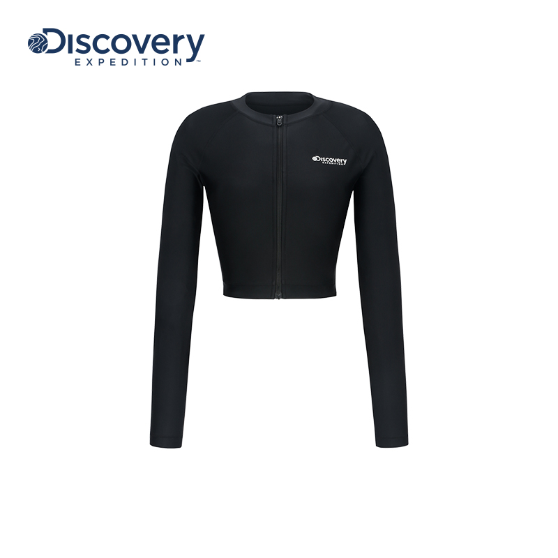 Discovery探索冲浪浮潜分体式泳装短款游泳长袖上衣女